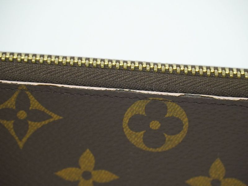 Authentic Louis Vuitton LV Portefeuille Clemence Monogram Long Wallet Brown