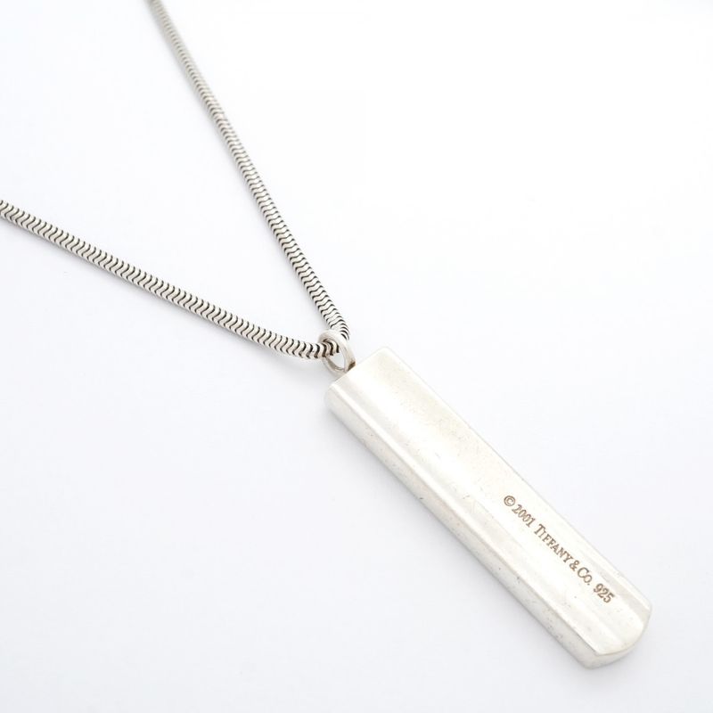 Tiffany & Co Necklace Narrow Bar 925 Silver Ladies