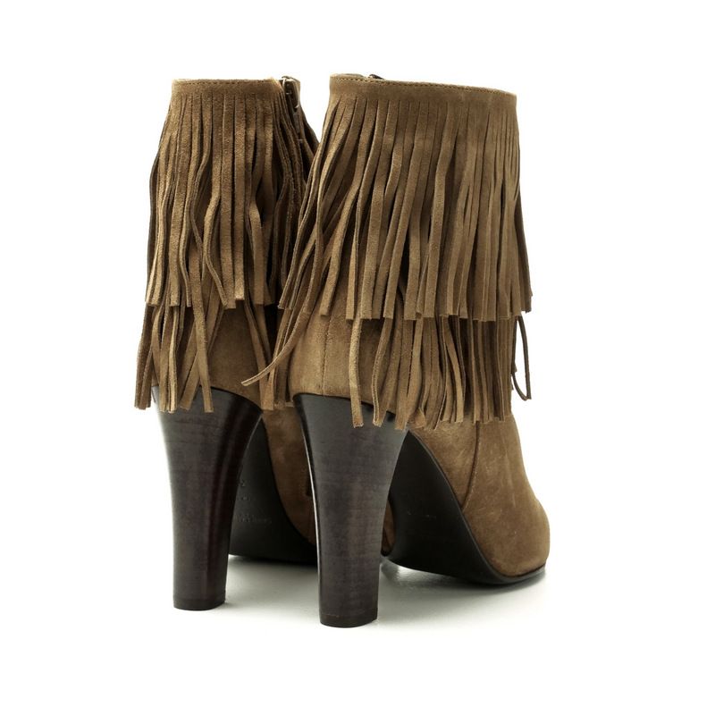 Saint Laurent Paris Boots Size 37.5 Fringe Boots Ankle Short Boots Shoes Made