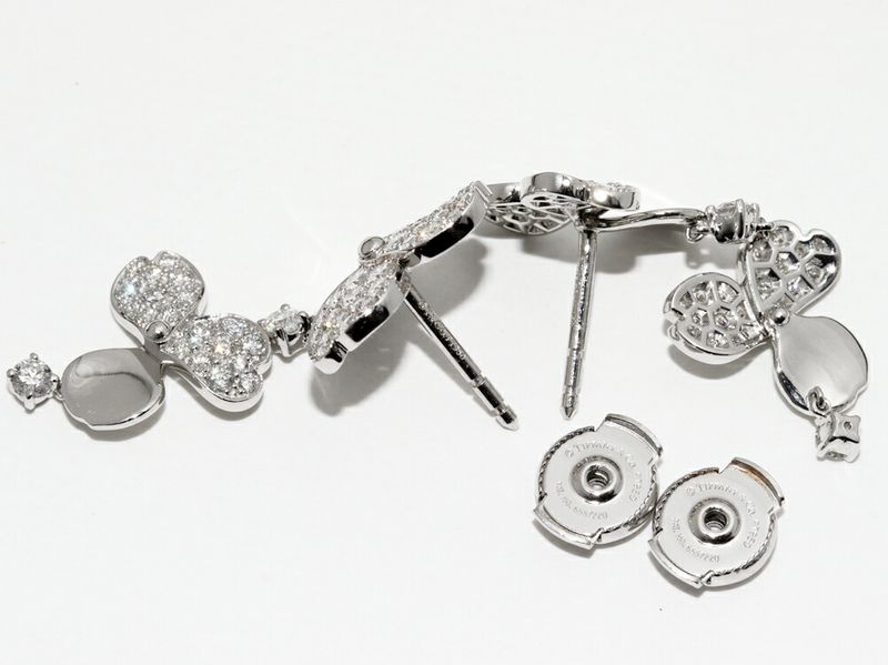 Tiffany & Co Earrings Pt950 Diamond 98P Paper Flower Earrings