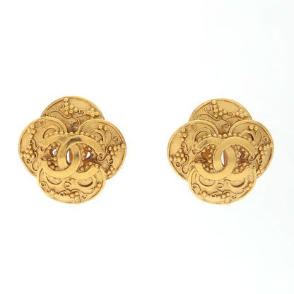Chanel Earring 96A Vintage Coco Mark GP Flower Vintage Chanel