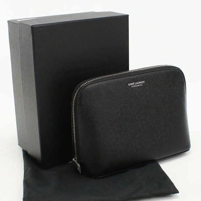 Saint Laurent Pouch Leather Black