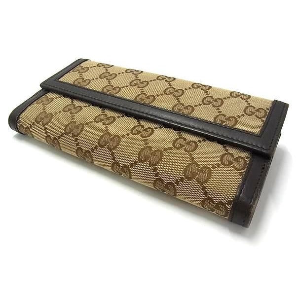 Gucci Long Wallet Interlocking G Brown GG Canvas Leather W Hook — view 3