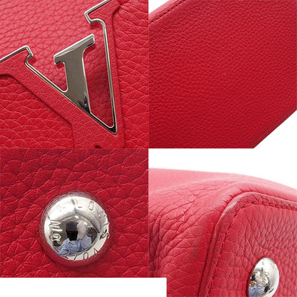 Louis Vuitton Capucines MM Coquelicot Silver Taurillon Leather Handbag — view 7