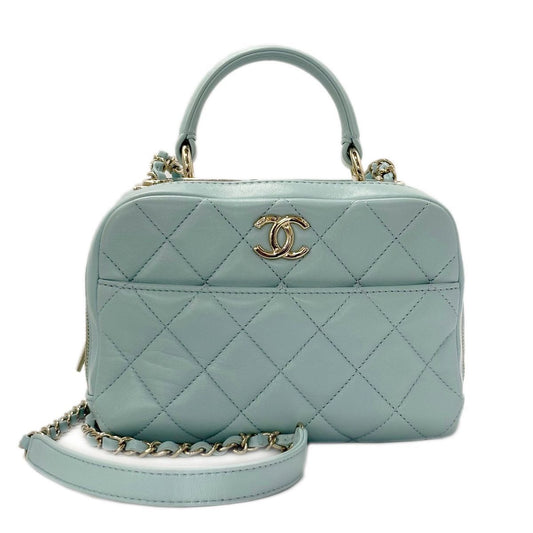 Chanel Quilted Chain Shoulder Bag Lambskin Trendy CC Mizuiro Champagne Gold