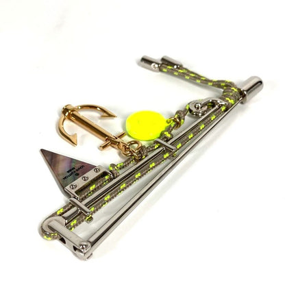 Louis Vuitton Brooch Rope LV Logo Metal Silver