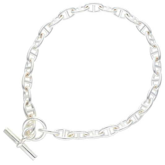 Hermes Chaine D'ancre Chaine D'ancre Silver Choker Necklace Men's GM