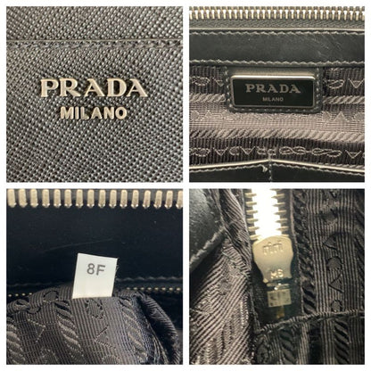 Prada Saffiano Black Silver Hardware Leather Business Bag Briefcase Men 505510