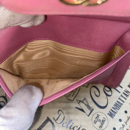 Chanel Icon Line Clasp Bifold Wallet Chocobar Pink CC Logo — view 13