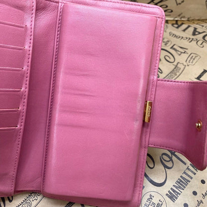 Chanel Icon Line Clasp Bifold Wallet Chocobar Pink CC Logo — view 16