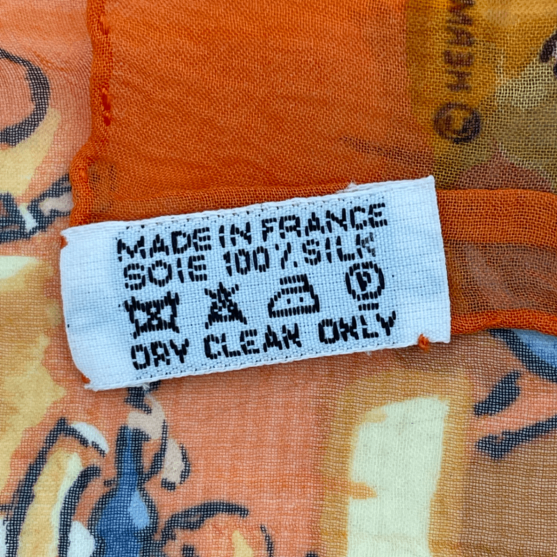 Hermes Concerto Orange 100% Silk Scarf