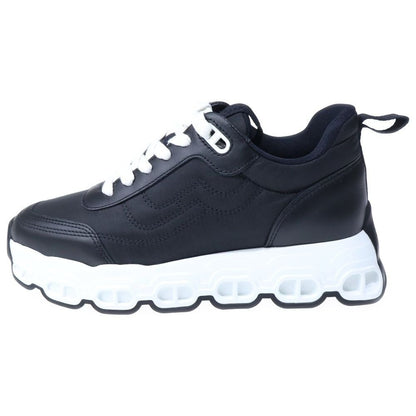 Hermes Impulse Leather Trim Nylon Stitch Low Cut Sneakers Black