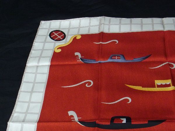 Bvlgari 100% Silk Scarf Stole Shawl Women Red And Ivory Be8330