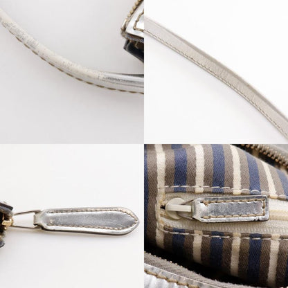 Gucci Interlocking G 182491 GG Canvas Silver Ladies Shoulder Bag