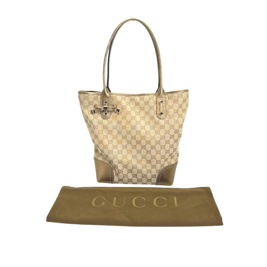 Gucci Handbag Canvas Tote Bag Beige