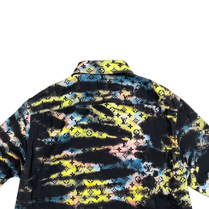 Louis Vuitton Jacket Monogram Tie Dye Denim Rm2129 H98 Hla10w Size L Black Blue