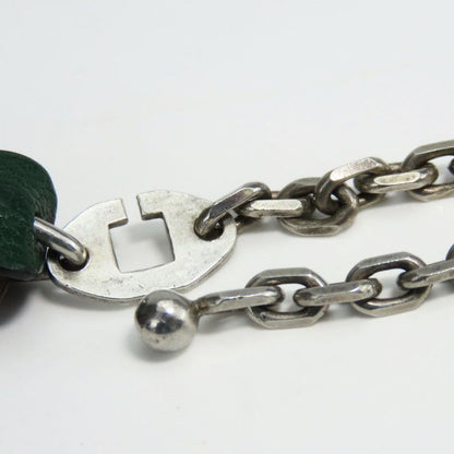 Hermes Bag Charm Leather Silver 925 Purple Green Silver Hardware Fruit Plum