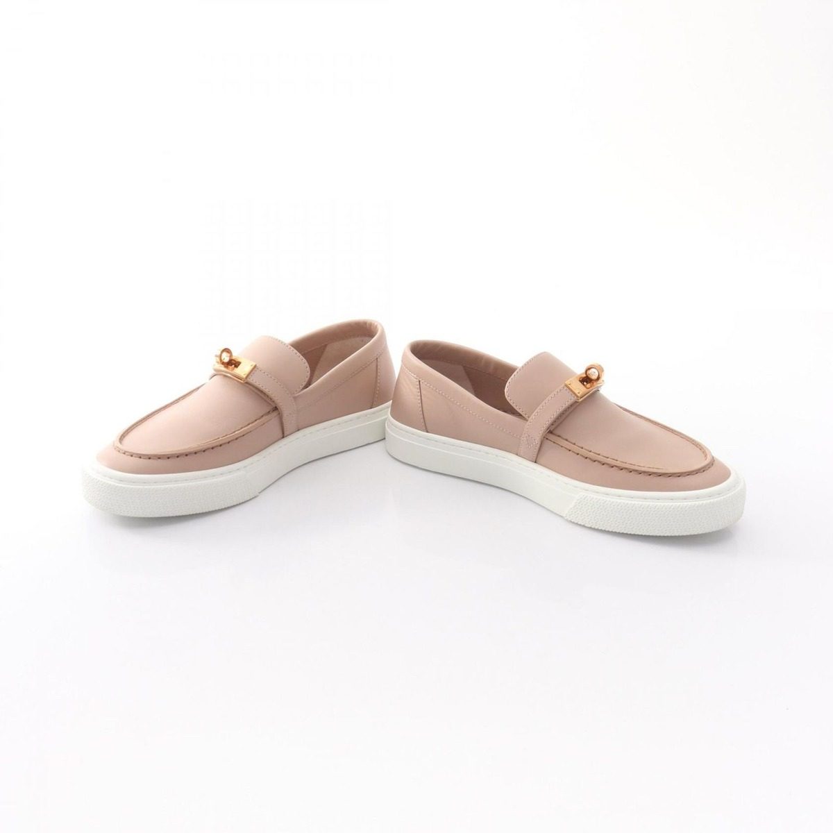 Hermes Slip on Game Kelly Buckle Leather Sneakers — view 3