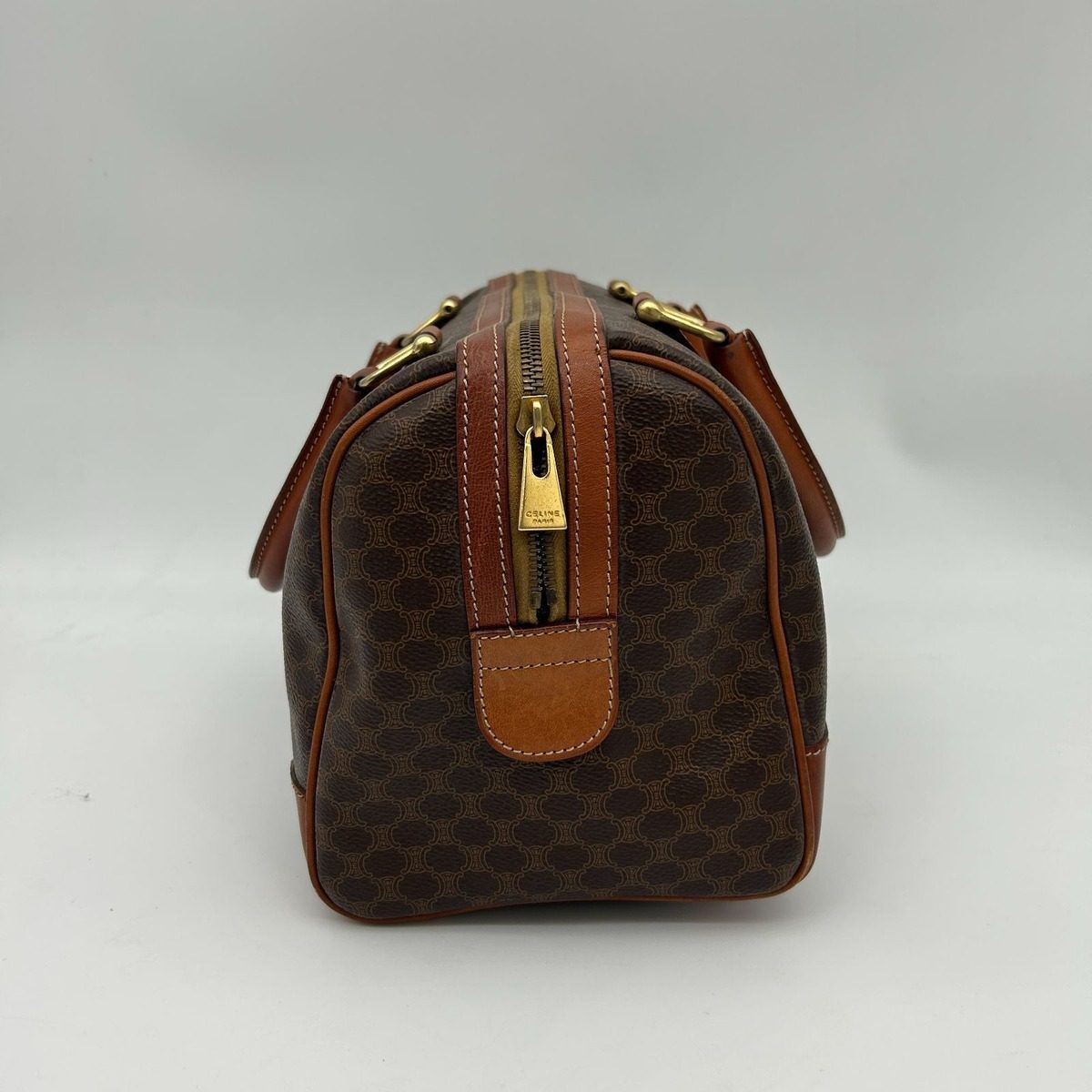 Celine Vintage Macadam Blason Pattern Triomphe Logo Leather Tote — view 3
