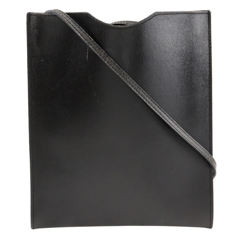 Hermes Omenitou Pochette Calf Black Unisex Shoulder Bag