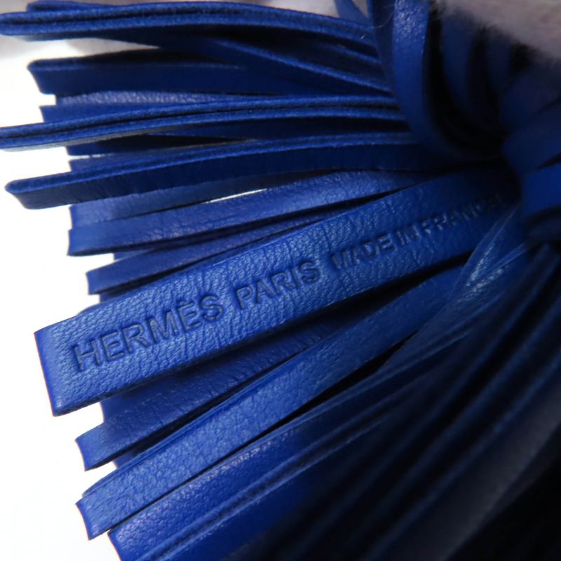 Hermes Carmen Silver Hardware Añomiro Key Ring Bag Charm Blue Electric