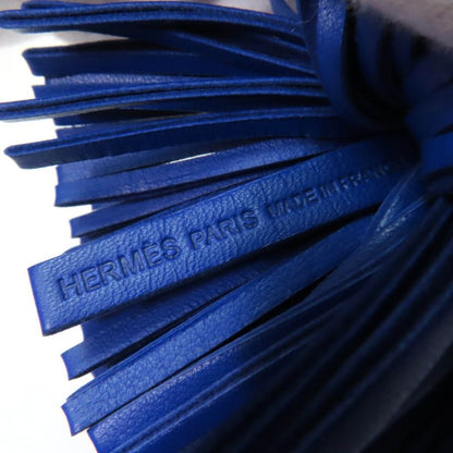 Hermes Carmen Silver Hardware Añomiro Key Ring Bag Charm Blue Electric