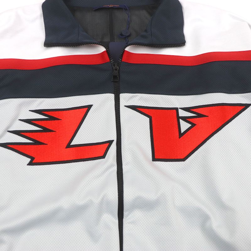 Louis Vuitton 2022 Embellished LV Graphic Hockey Track Blouson Jacket Jersey