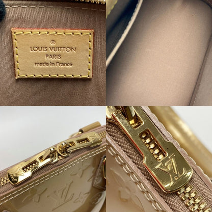 Louis Vuitton Vernis Alma BB Handbag M91752 Beige Poodle Shoulder Bag 2way