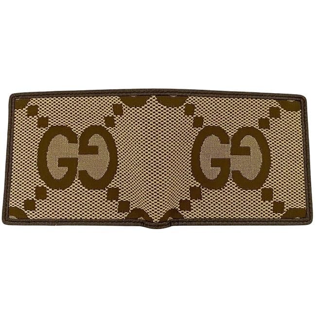 Gucci Bifold Wallet Beige Brown Jumbo GG 699308 Unused