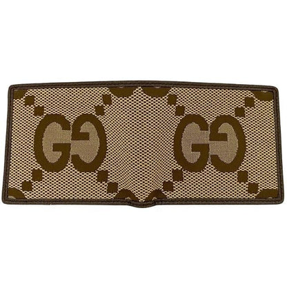 Gucci Bifold Wallet Beige Brown Jumbo GG 699308 Unused