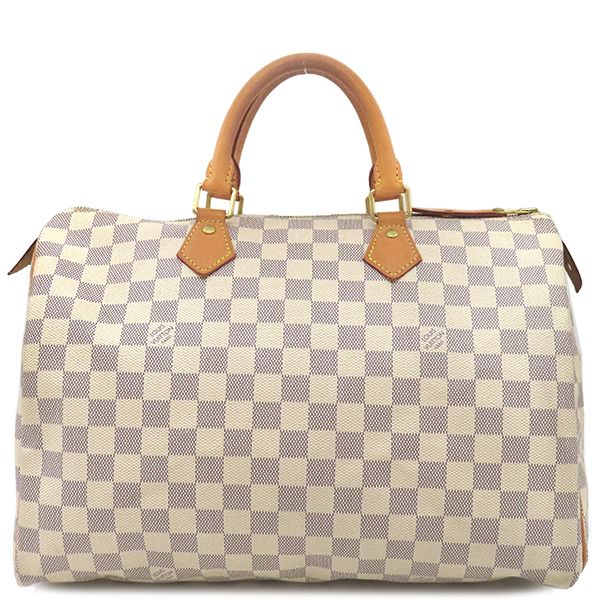 Louis Vuitton Boston Bag Speedy 35 Damier Azure Canvas Damier Azure Gold