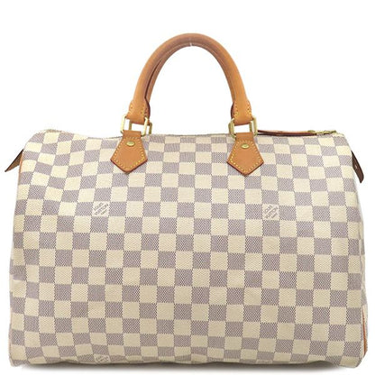 Louis Vuitton Boston Bag Speedy 35 Damier Azure Canvas Damier Azure Gold