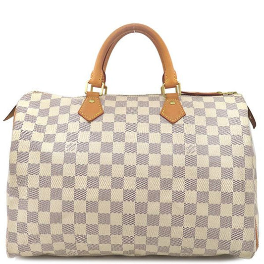 Louis Vuitton Boston Bag Speedy 35 Damier Azure Canvas Damier Azure Gold