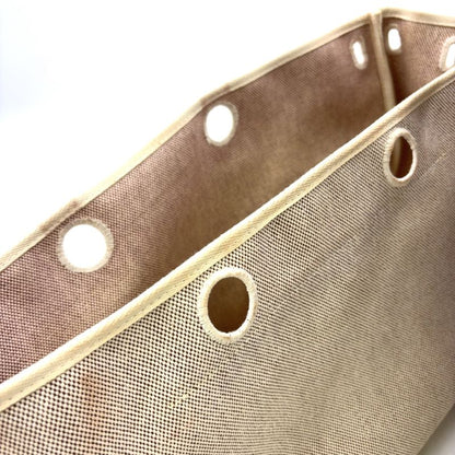 Hermes Herbag Cabas Su GM □F Engraved Leather × Canvas Brown Shoulder Bag Gold