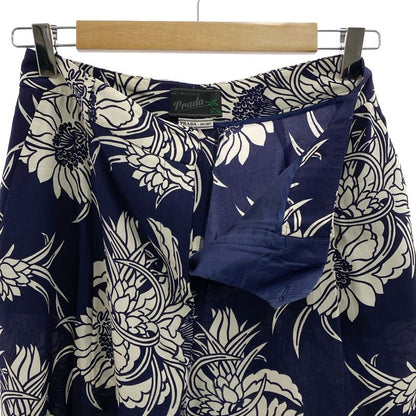 Prada - Silk Allover Flower Print Tapered Pants - 38S - Navy White - Women's