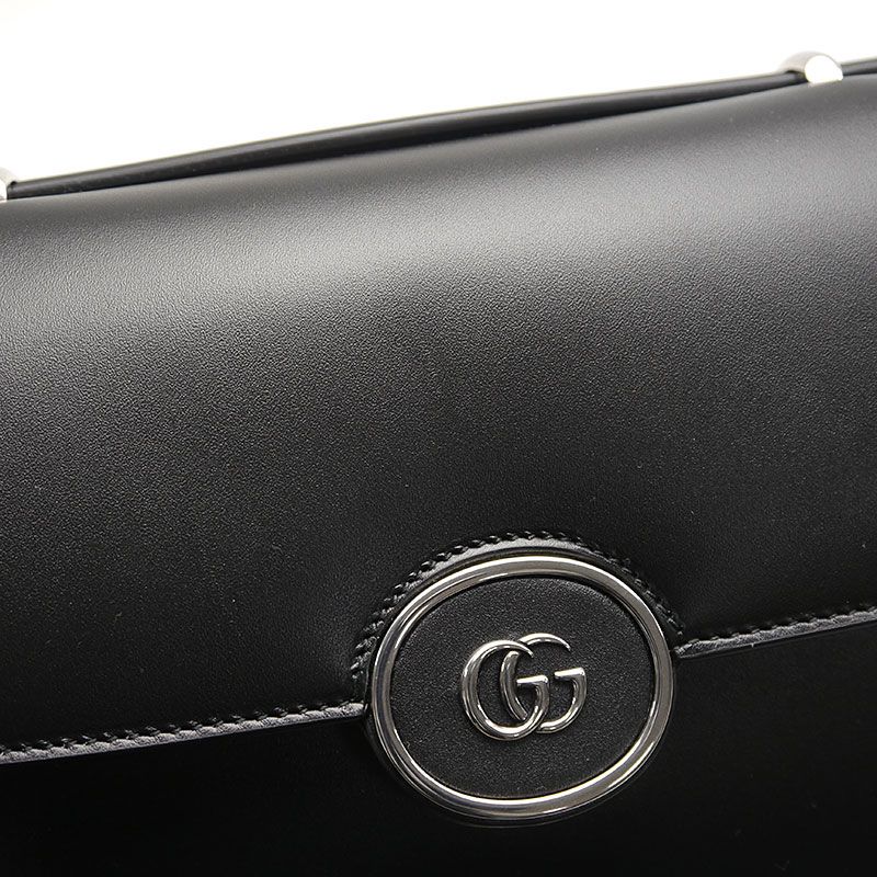Gucci Petite GG Leather 2WAY Handbag 739721 Crossbody Black
