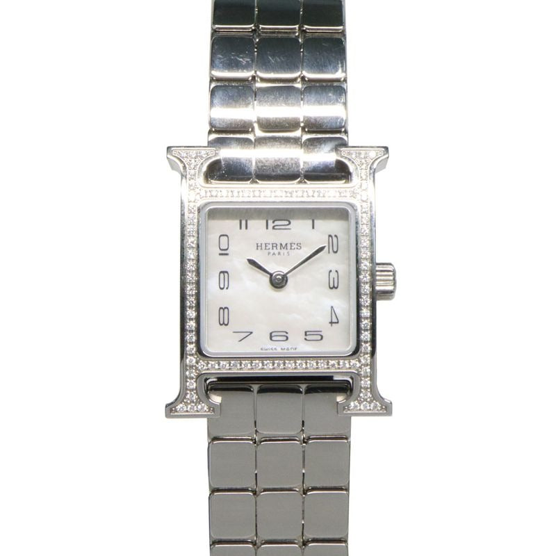 Hermes H Watch Mini 21 mm SS Ashie Bracelet White