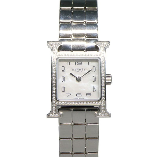 Hermes H Watch Mini 21 mm SS Ashie Bracelet White