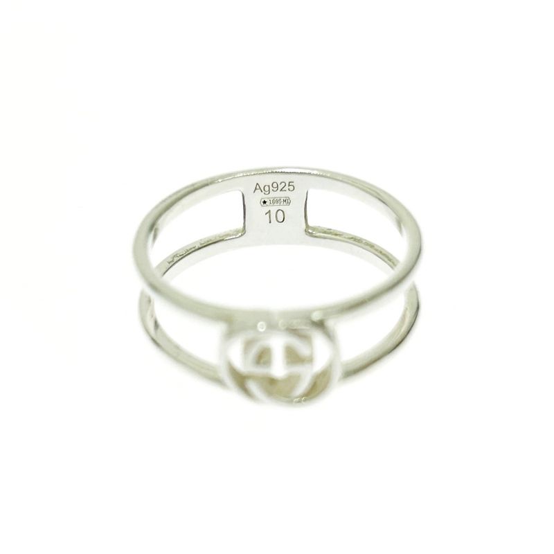 Gucci Silver Slim Open Band Ring 2.0g 925 Engraved 407822 Ring with Box