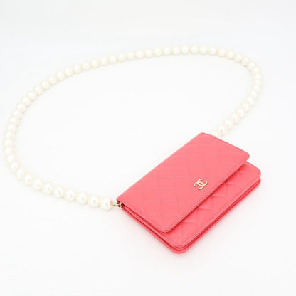 Chanel Pearl Pink Wallet on Chain — view 9
