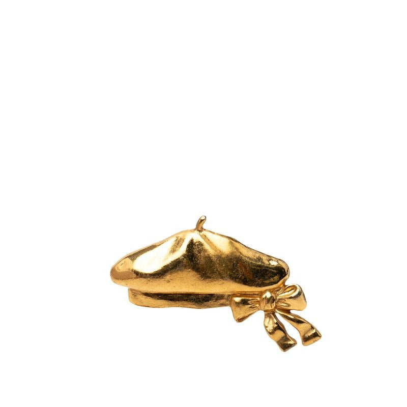 Chanel Beret Ribbon Motif Gold Plated