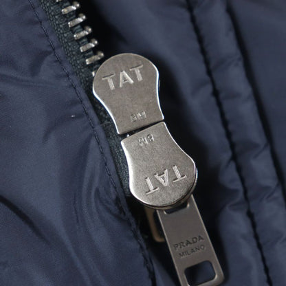 Prada 20AW Sgh047 Triangle Logo Triangle Plate Hooded Double Zip Up Down Coat