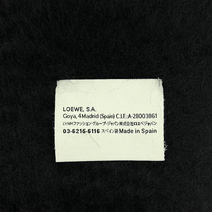 Loewe - Mohair Blend Wool Fringe Scarf - Black - Women