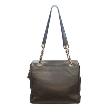 Chanel No 2 Black Caviar Skin Ghardware Triple Coco Chain Tote Chain Shoulder