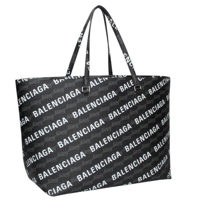 Balenciaga 702703 PVC Tote Bag With Logo All Over Men's
