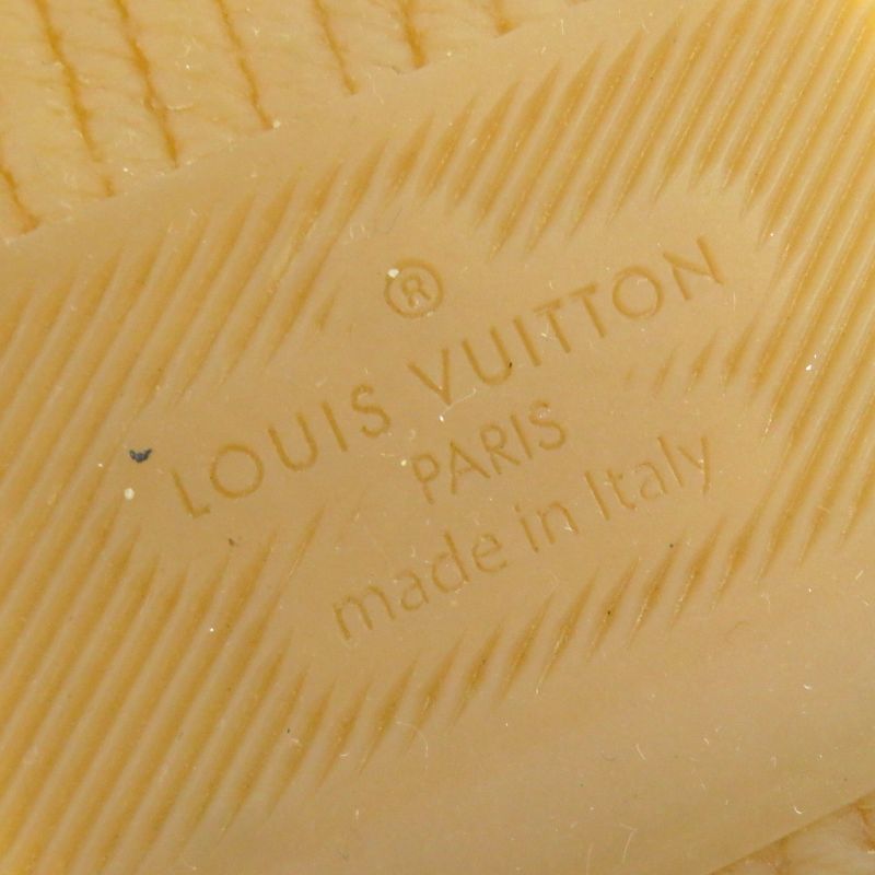 Louis Vuitton LV Logo Embroidery Striped Pattern Partially Suede Espadrilles