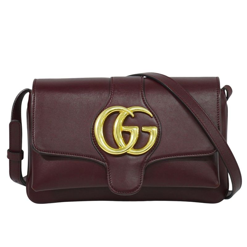 Authentic Gucci GG Marmont Arli Shoulder Bag Pochette Leather Bordeaux 550129