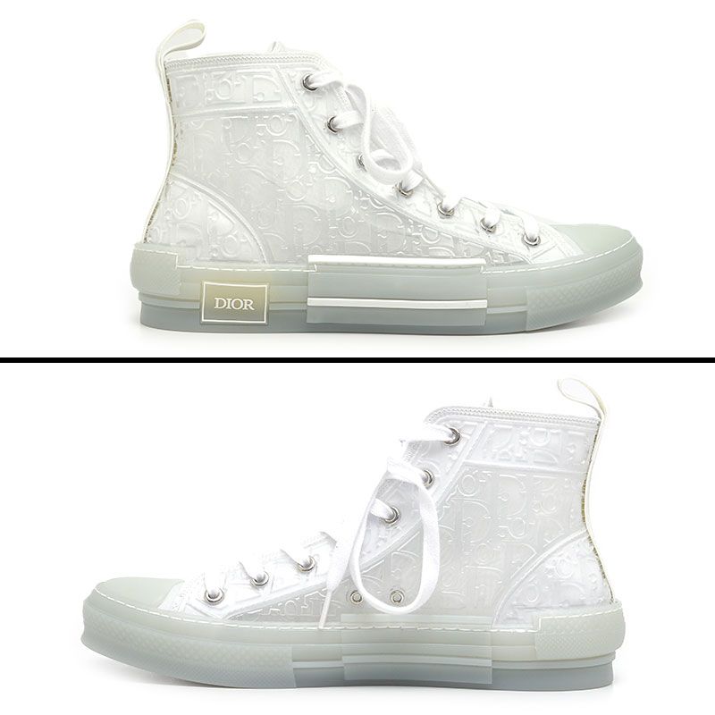 Dior B23 High Cut Sneakers Clear Transparent Size 42