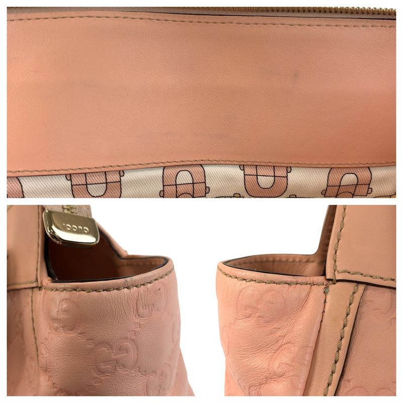 Gucci Abby Guccissima Pink Gold Hardware Leather 189831 Tote Bag Shoulder Bag