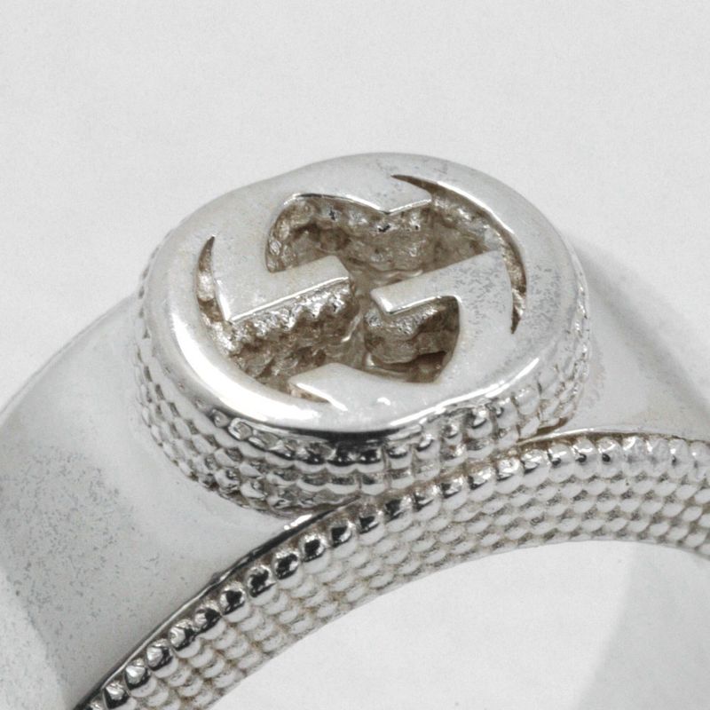 Gucci Interlocking G Silver 925 9.5 Ladies 8.5g Ring